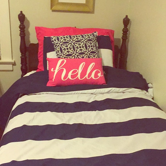 Target Home Bedding Navy White Striped Twin Duvet Cover And Sham